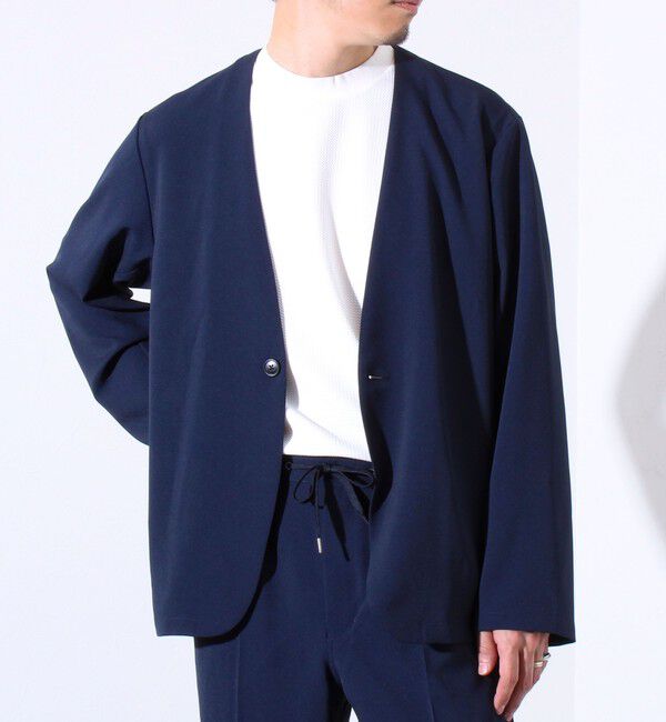 GLOSTER「【セットアップ着用可能】【GLOSTER/グロスター】ノーカラージャケット カーディガンジャケット」|ノーカラージャケット|