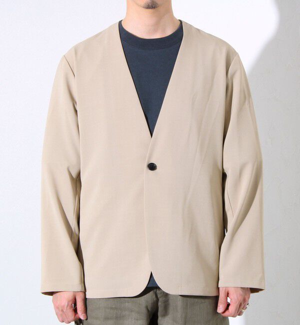 GLOSTER「【セットアップ着用可能】【GLOSTER/グロスター】ノーカラージャケット カーディガンジャケット」|ノーカラージャケット|