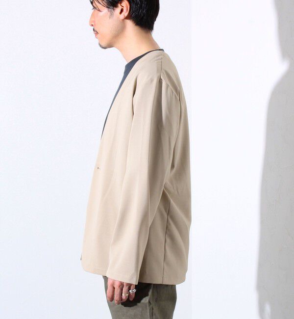 GLOSTER「【セットアップ着用可能】【GLOSTER/グロスター】ノーカラージャケット カーディガンジャケット」|ノーカラージャケット|