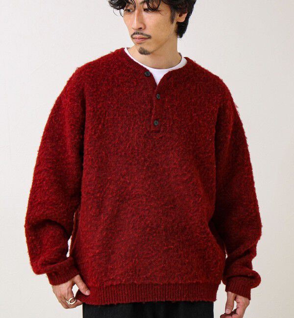 GLOSTER「【モヘアタッチ/ユニセックス対応】ヘンリーネックプルオーバーニット」|ニット・セーター|