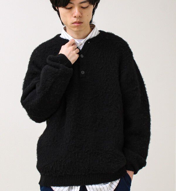 GLOSTER「【モヘアタッチ/ユニセックス対応】ヘンリーネックプルオーバーニット」|ニット・セーター|