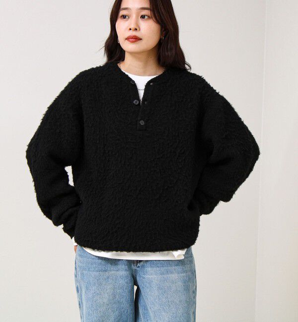 GLOSTER「【モヘアタッチ/ユニセックス対応】ヘンリーネックプルオーバーニット」|ニット・セーター|
