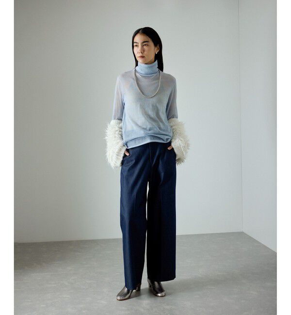 SALON adam et rope'「コットンライクスタイルアップパンツ」|スラックス|