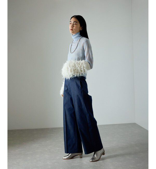 SALON adam et rope'「コットンライクスタイルアップパンツ」|スラックス|