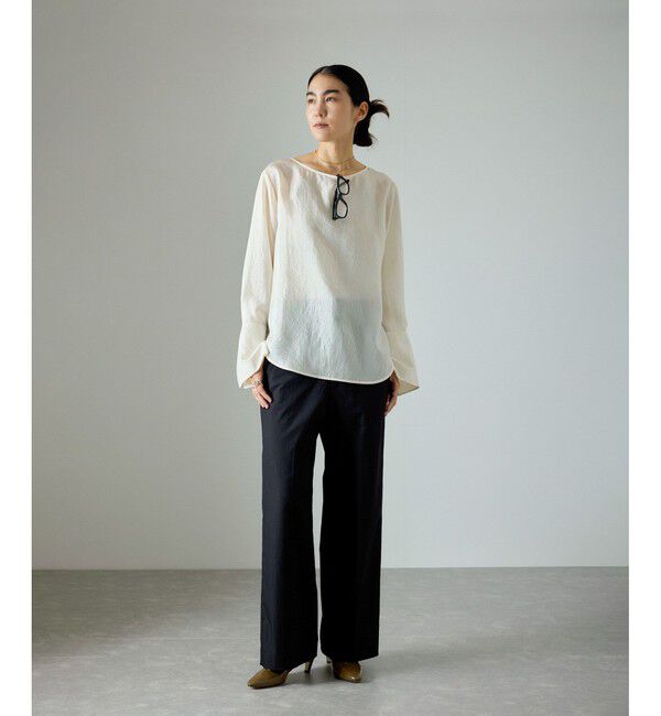 SALON adam et rope'「コットンライクスタイルアップパンツ」|スラックス|