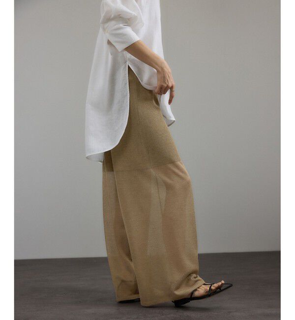 SALON adam et rope'「ブライトシアーイージーパンツ」|チノ|ゴールド(90)