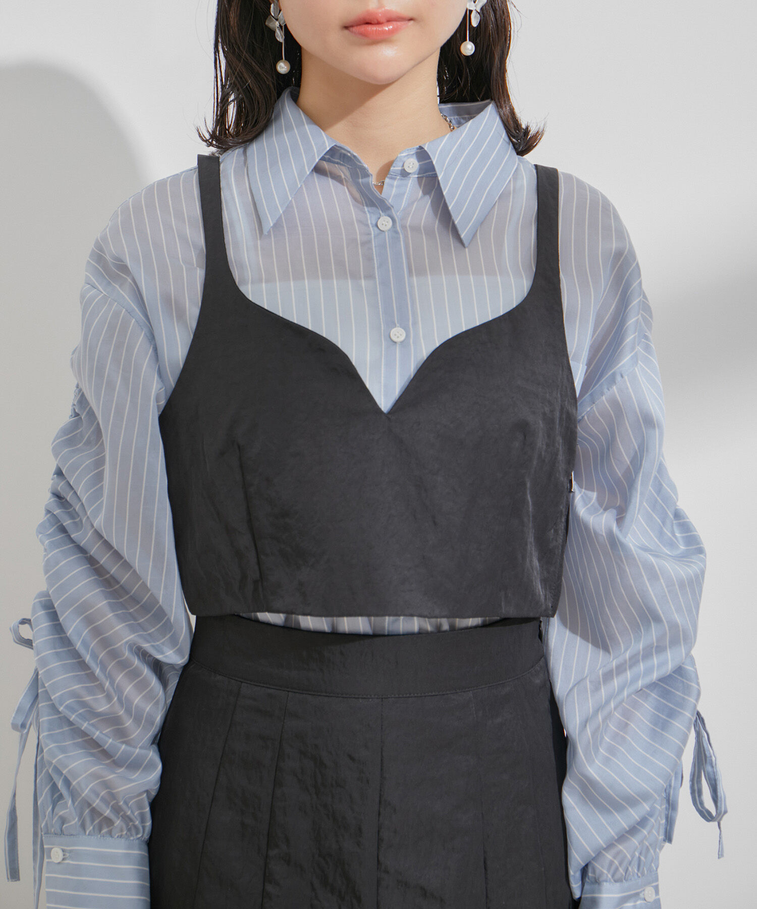 VIS「【セットアップ対応】ナイロンビスチェ【洗える】」|キャミソール|