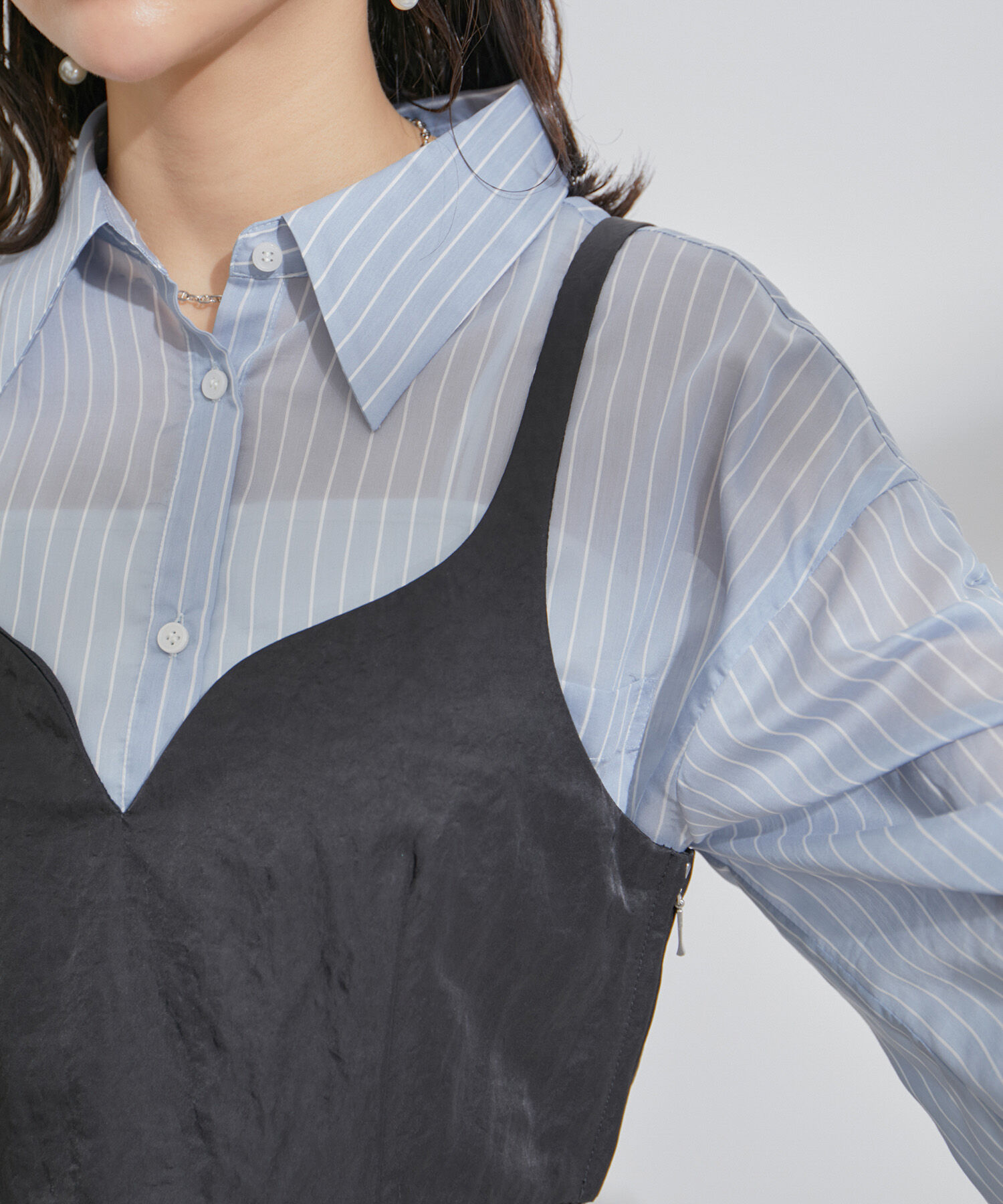 VIS「【セットアップ対応】ナイロンビスチェ【洗える】」|キャミソール|