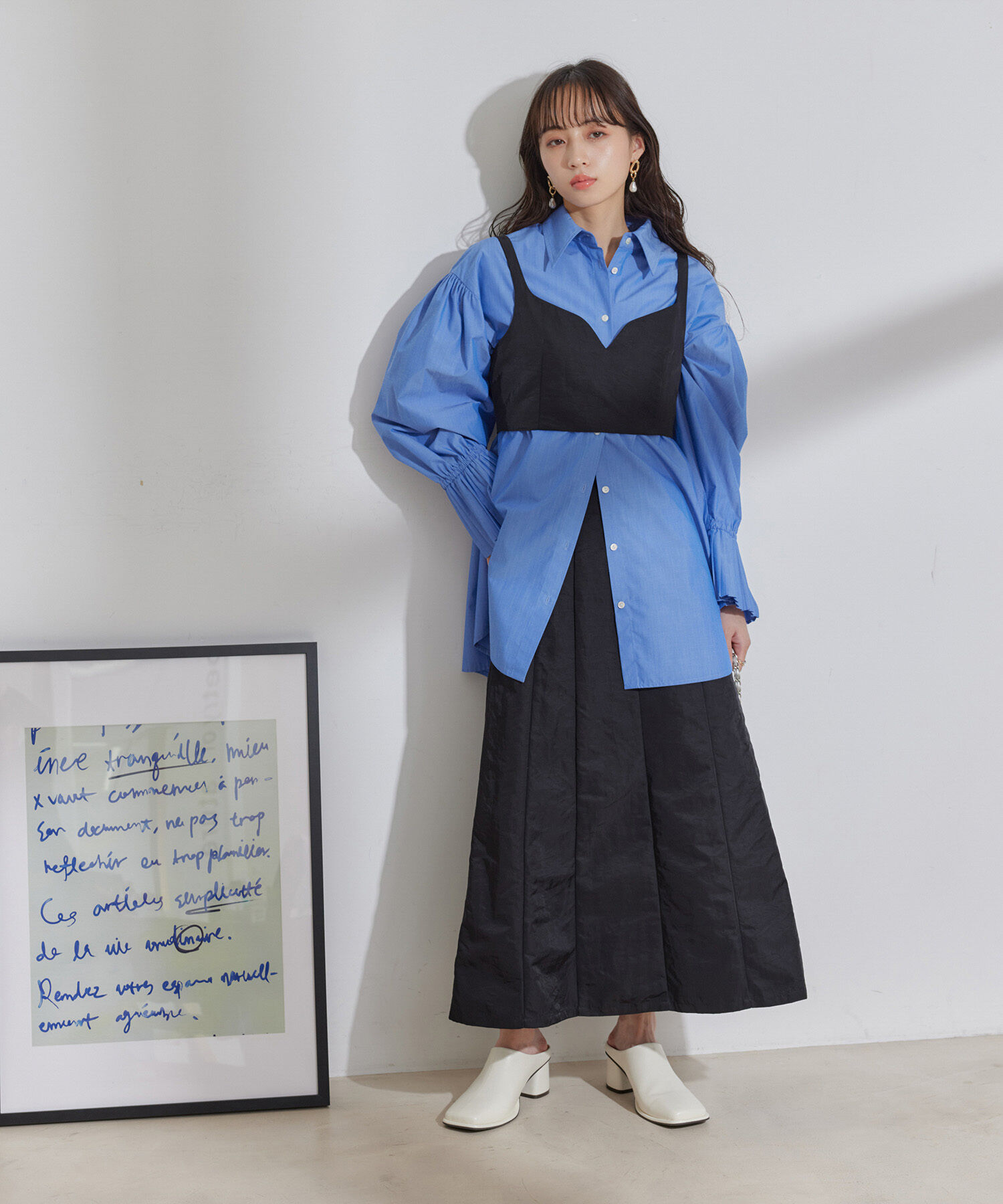 VIS「【セットアップ対応】ナイロンビスチェ【洗える】」|キャミソール|