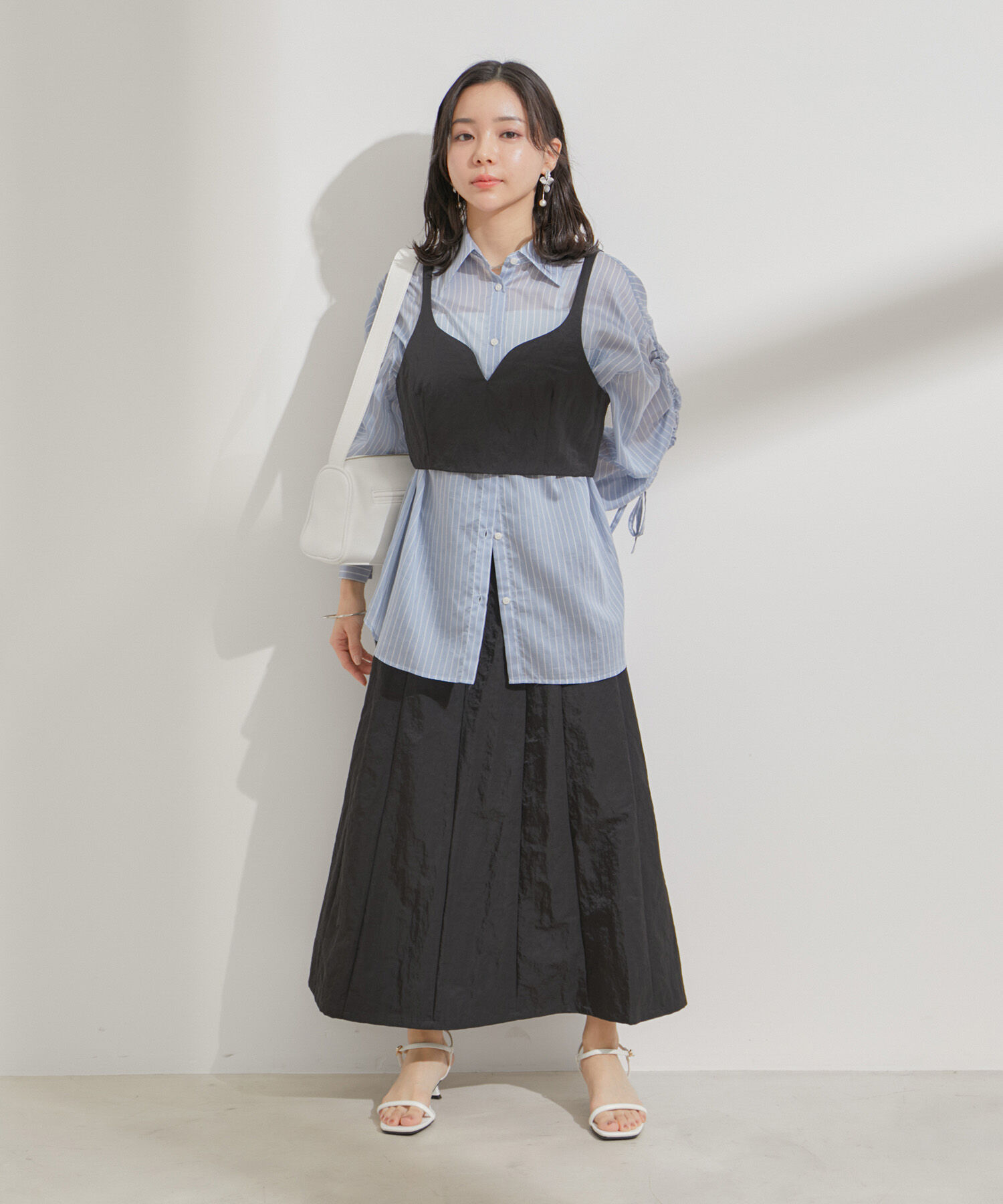 VIS「【セットアップ対応】ナイロンビスチェ【洗える】」|キャミソール|