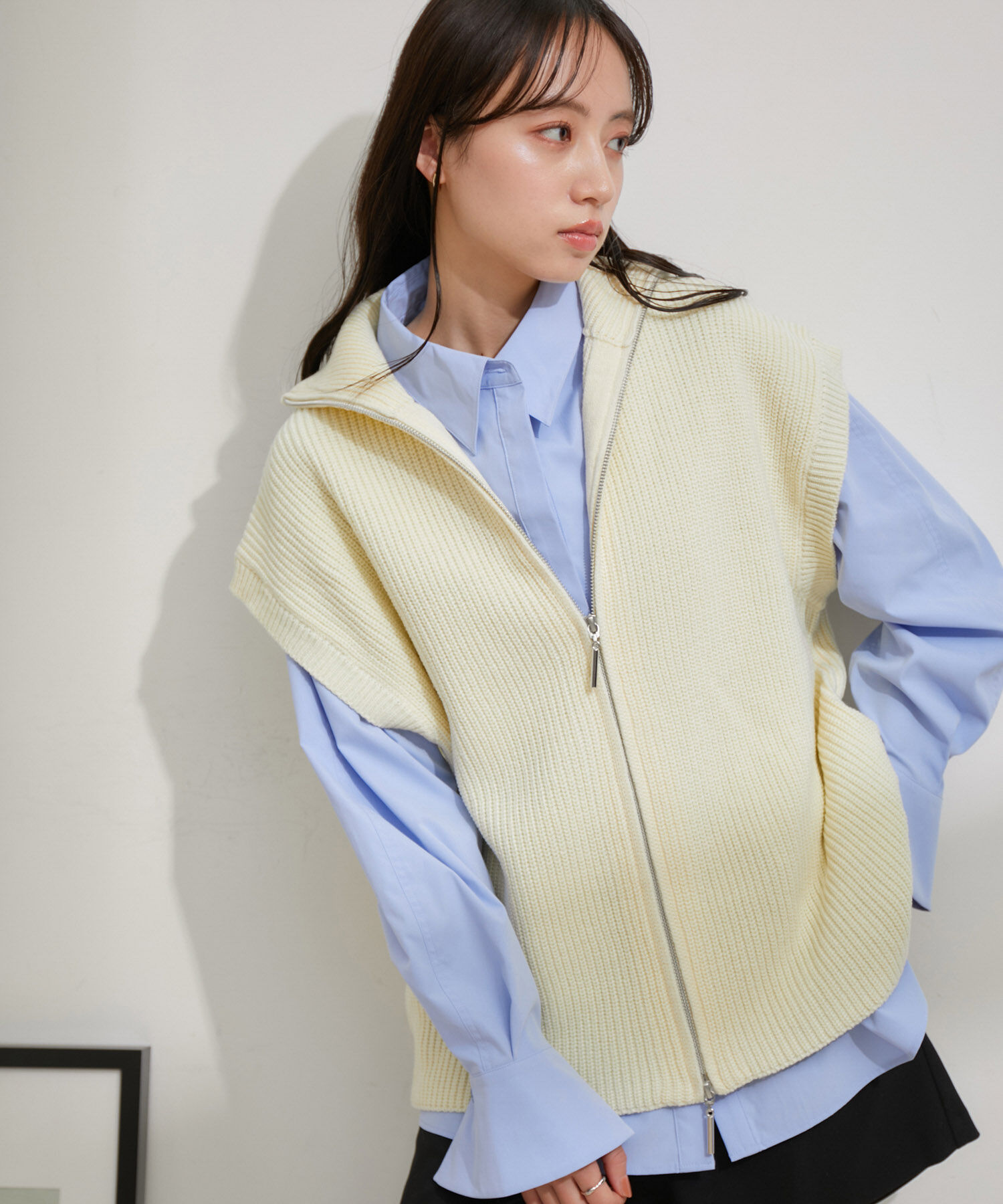 VIS「【EC/一部店舗限定】Wジップニットベスト」|ベスト・ジレ|