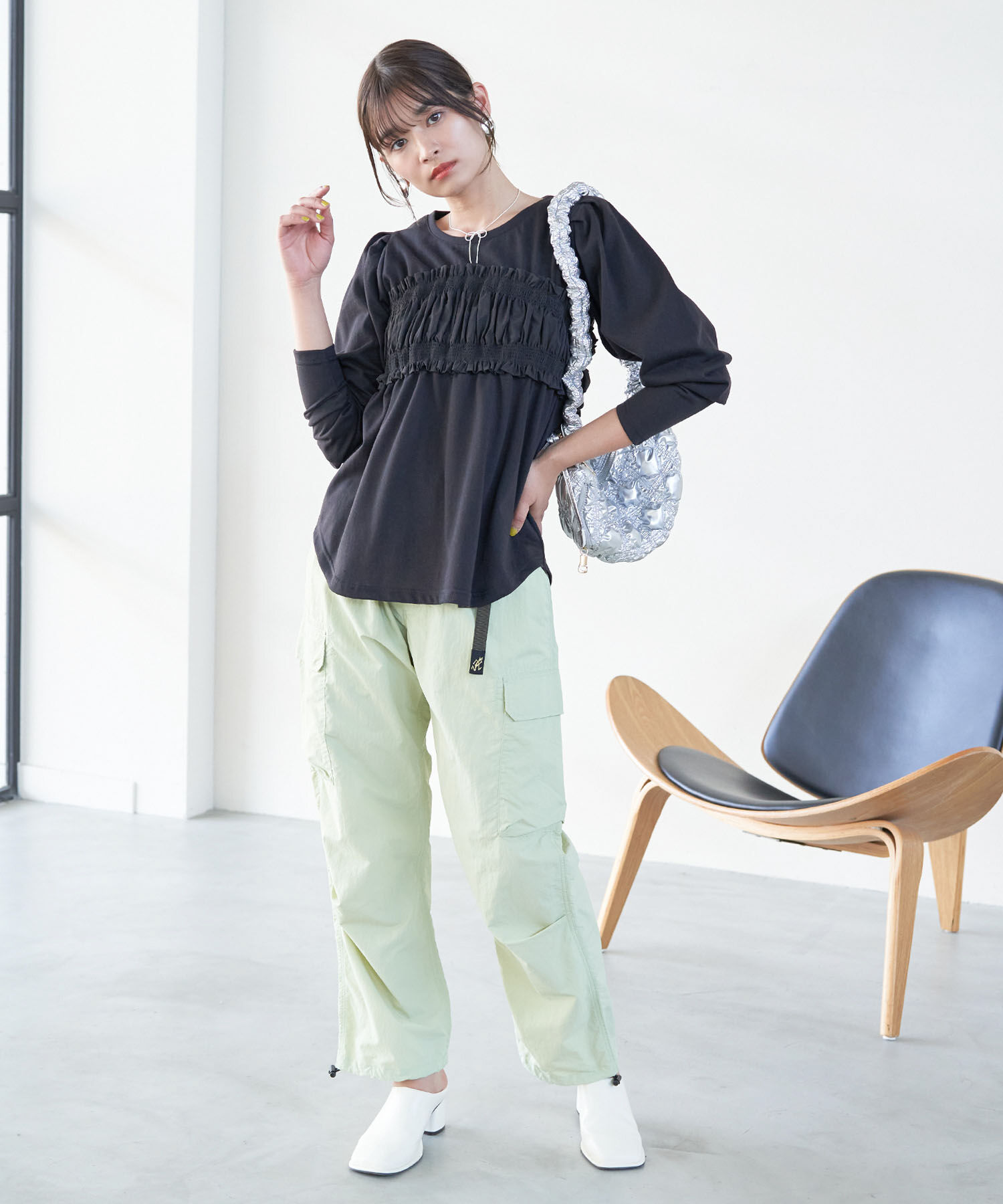 VIS「ビスチェドッキングデザインロングTシャツ」|Tシャツ・カットソー|