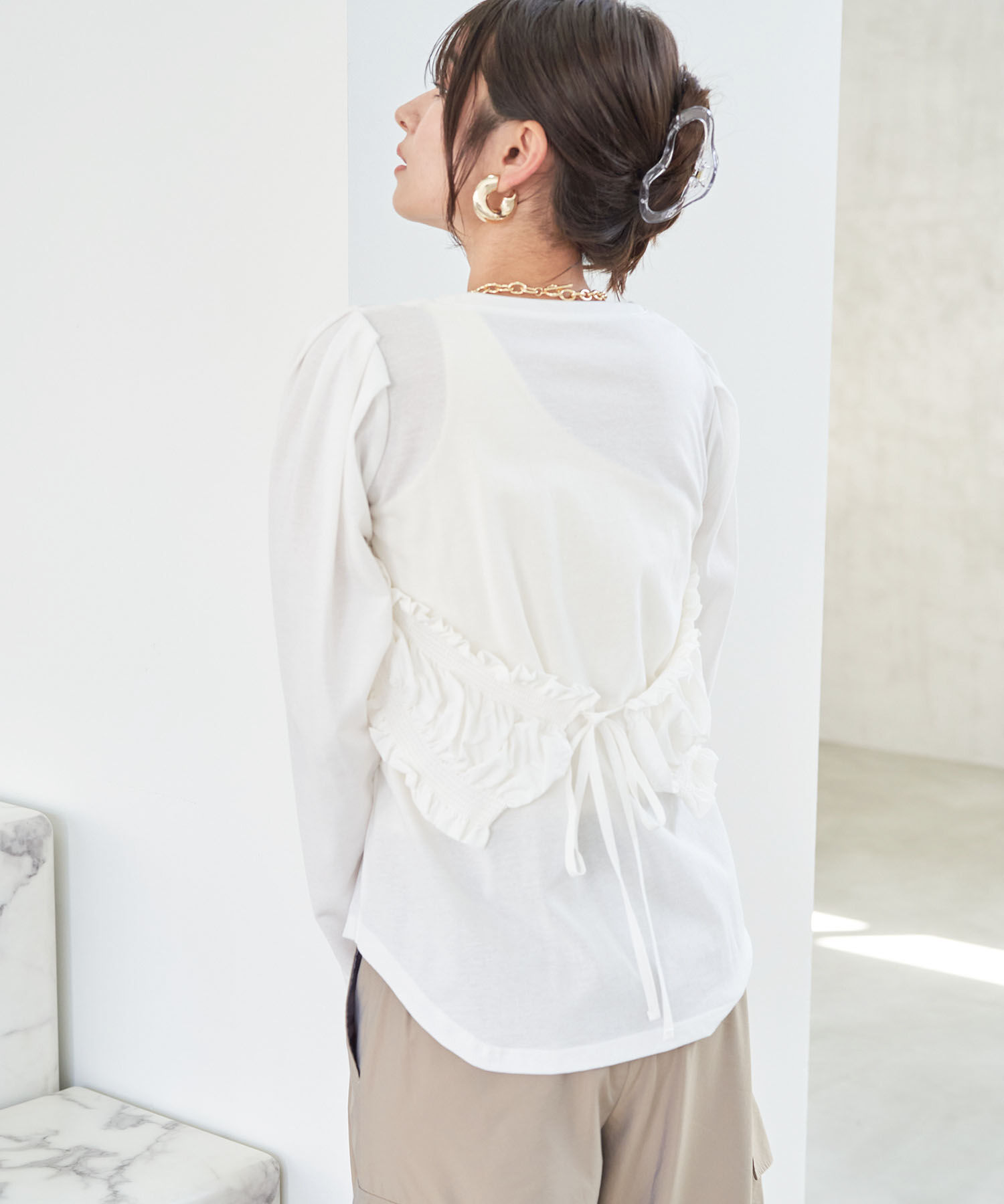 VIS「ビスチェドッキングデザインロングTシャツ」|Tシャツ・カットソー|