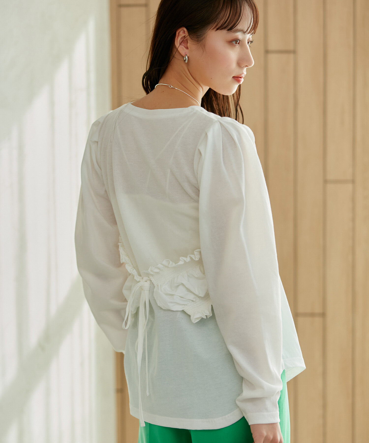 VIS「ビスチェドッキングデザインロングTシャツ」|Tシャツ・カットソー|