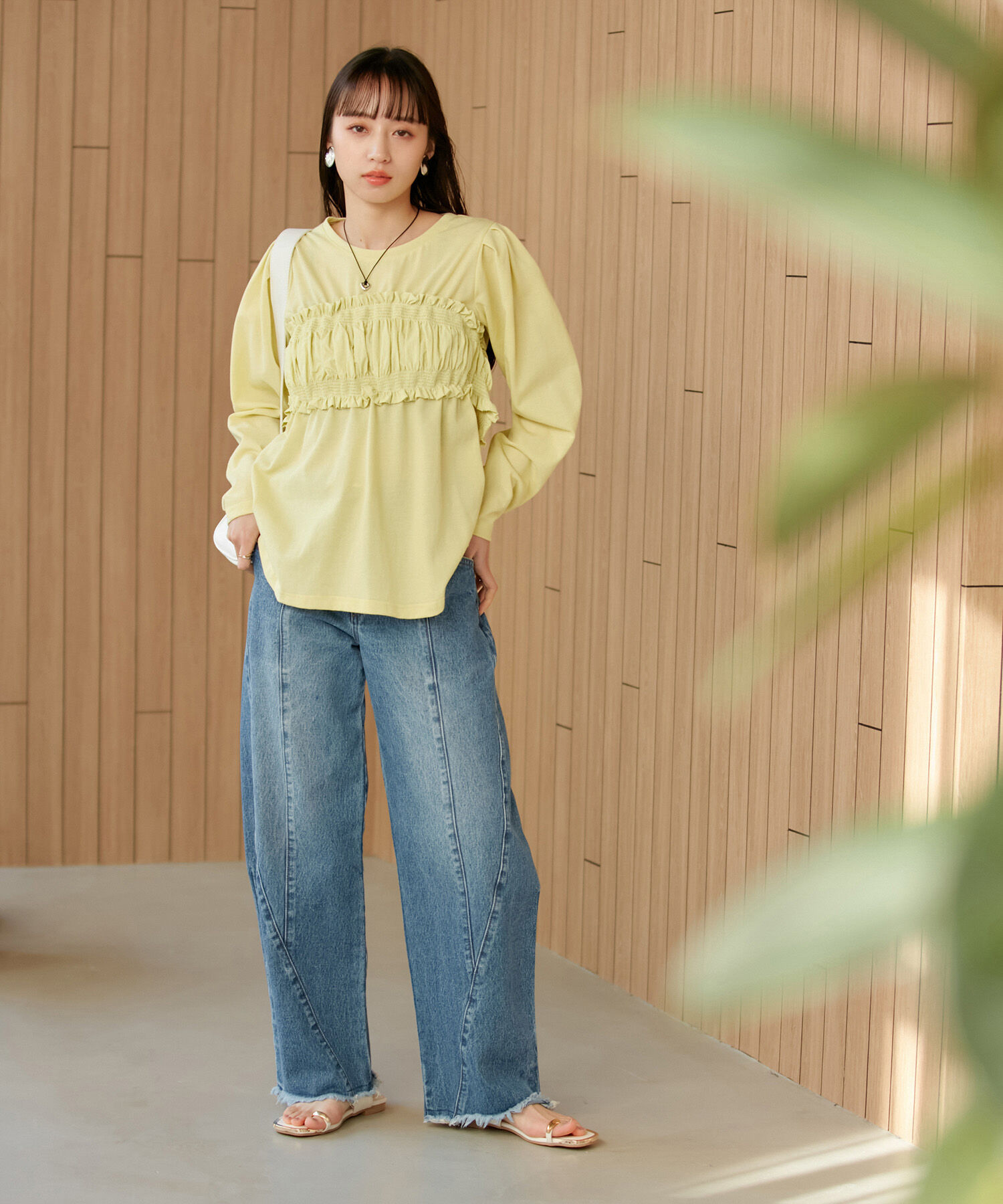 VIS「ビスチェドッキングデザインロングTシャツ」|Tシャツ・カットソー|