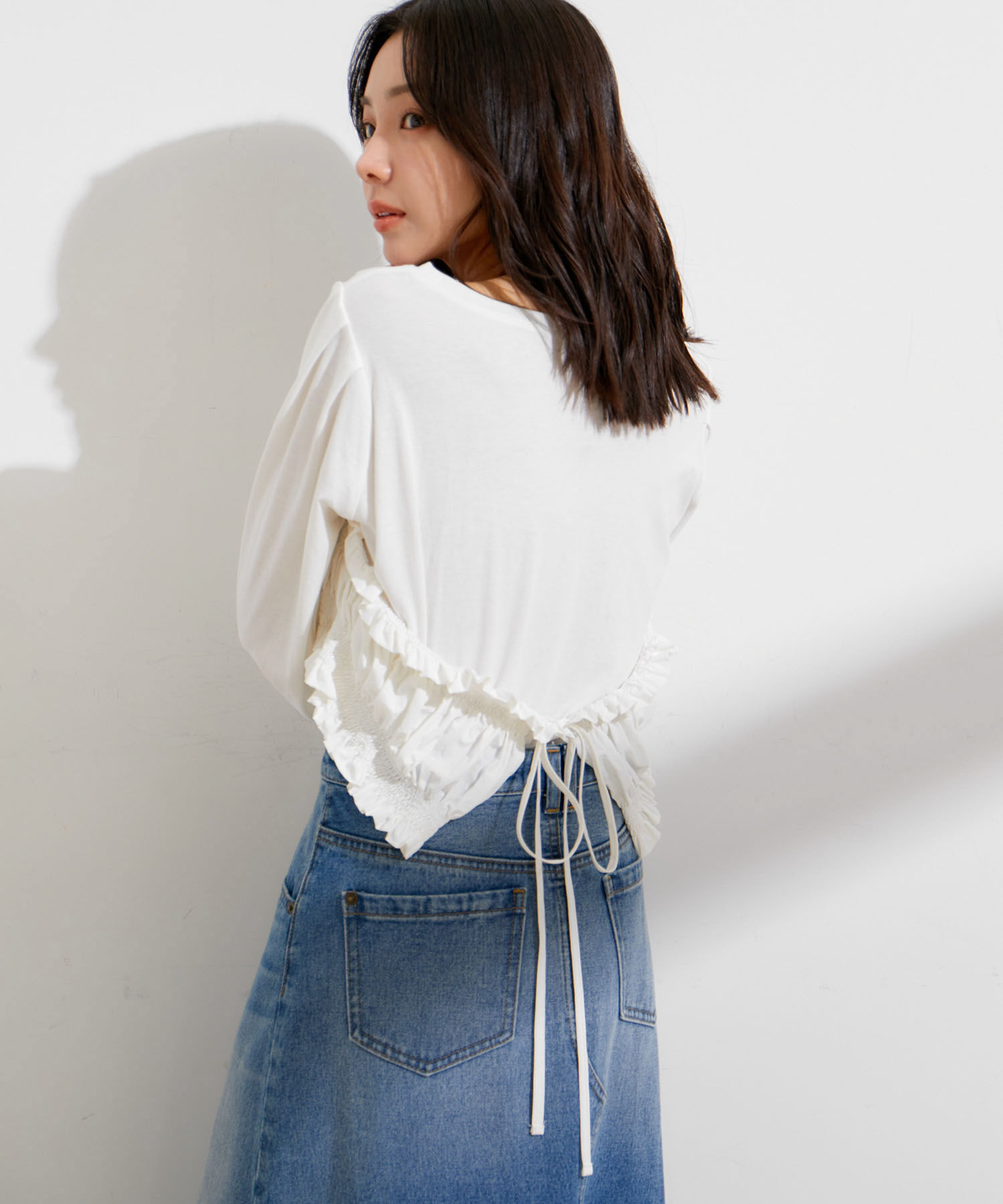 VIS「ビスチェドッキングデザインロングTシャツ」|Tシャツ・カットソー|