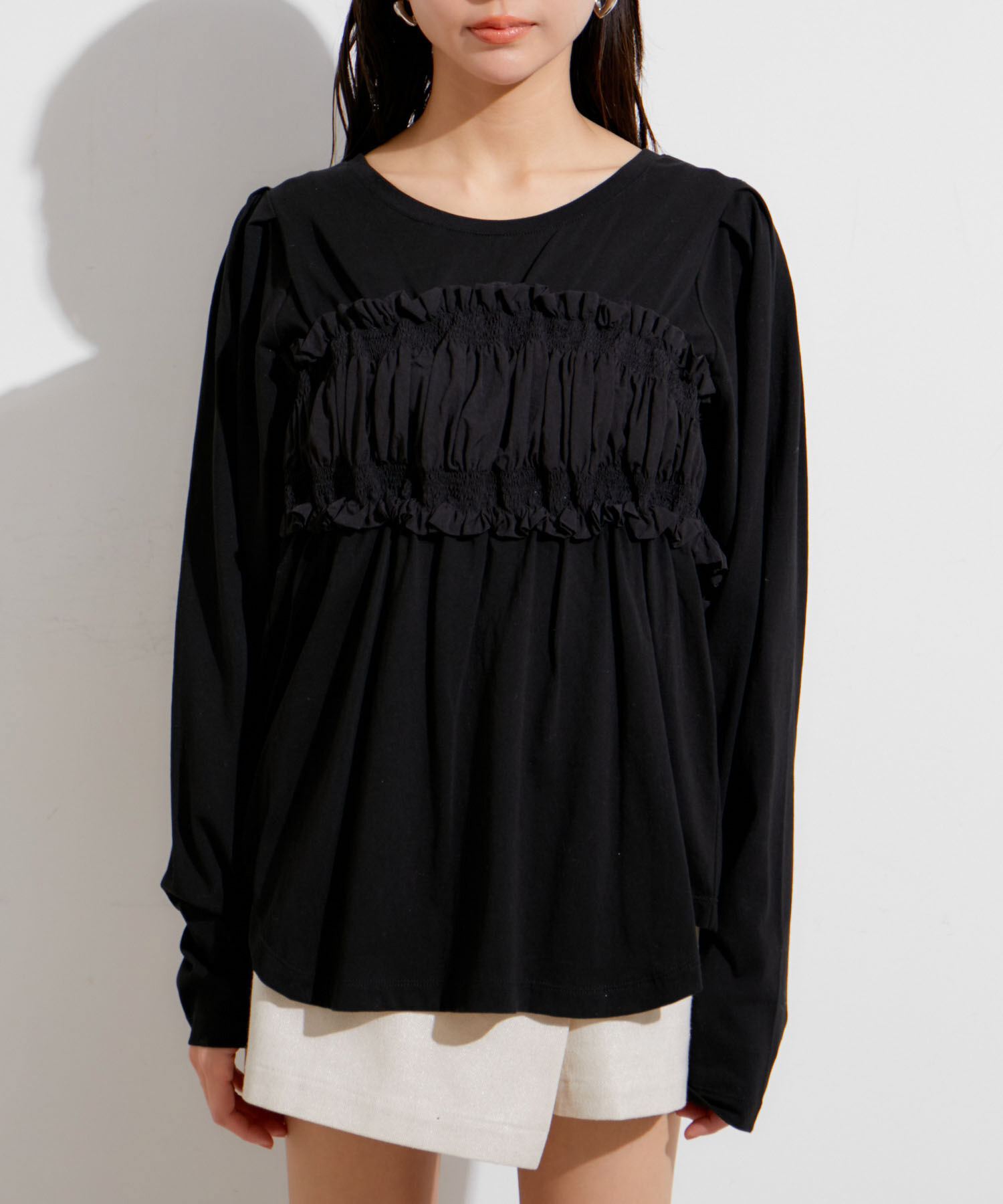 VIS「ビスチェドッキングデザインロングTシャツ」|Tシャツ・カットソー|