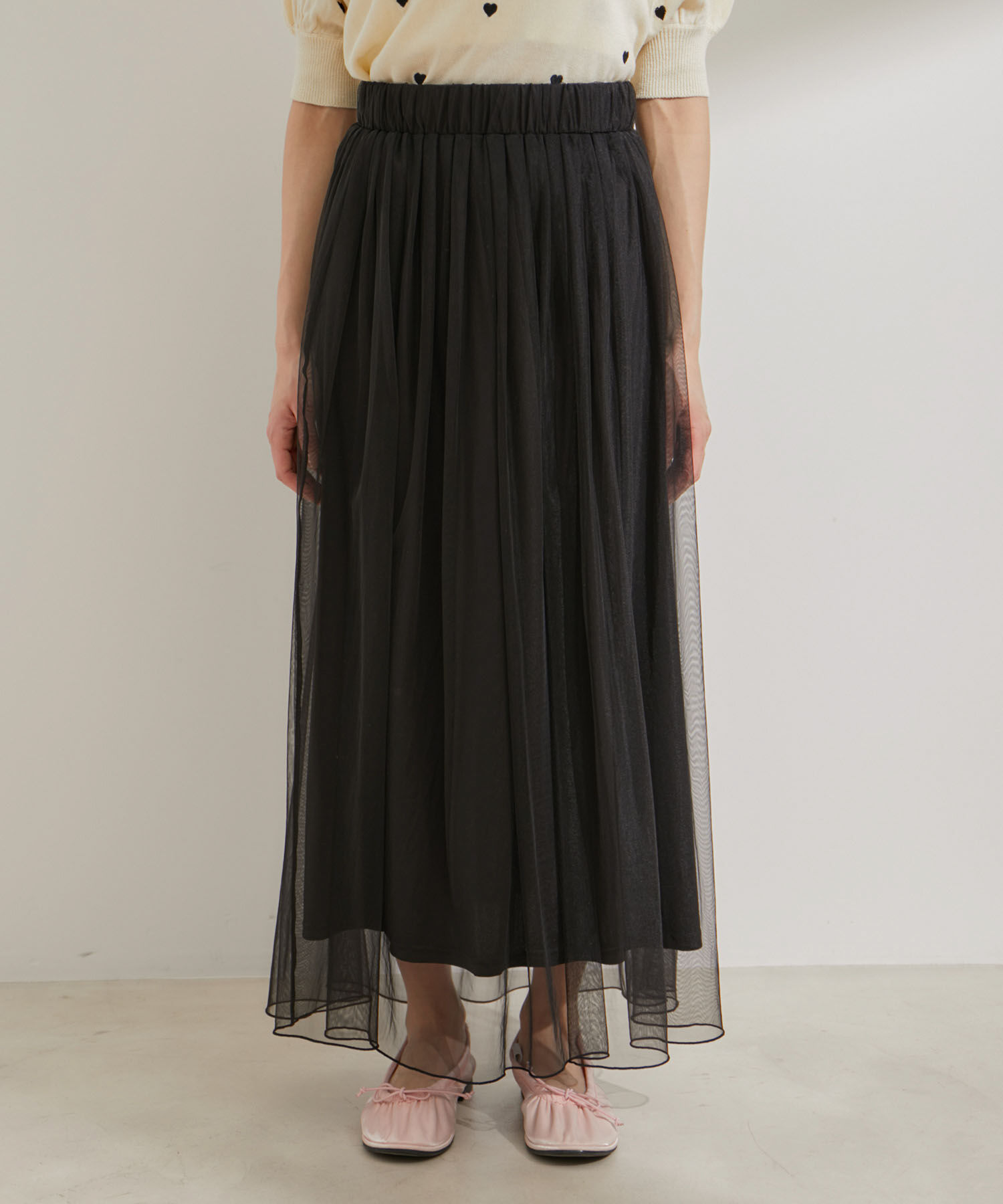VIS「【2WAY】チュールロングスカート」|スカート|