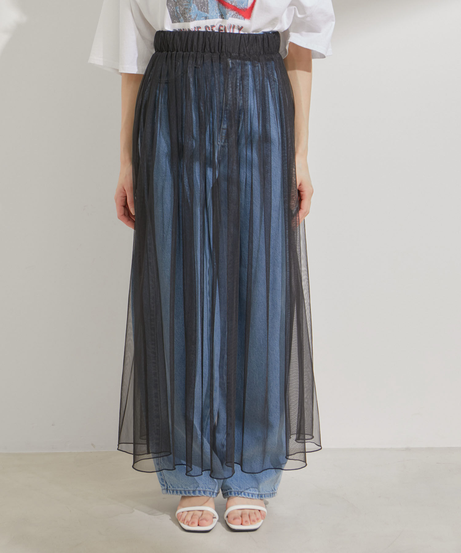 VIS「【2WAY】チュールロングスカート」|スカート|