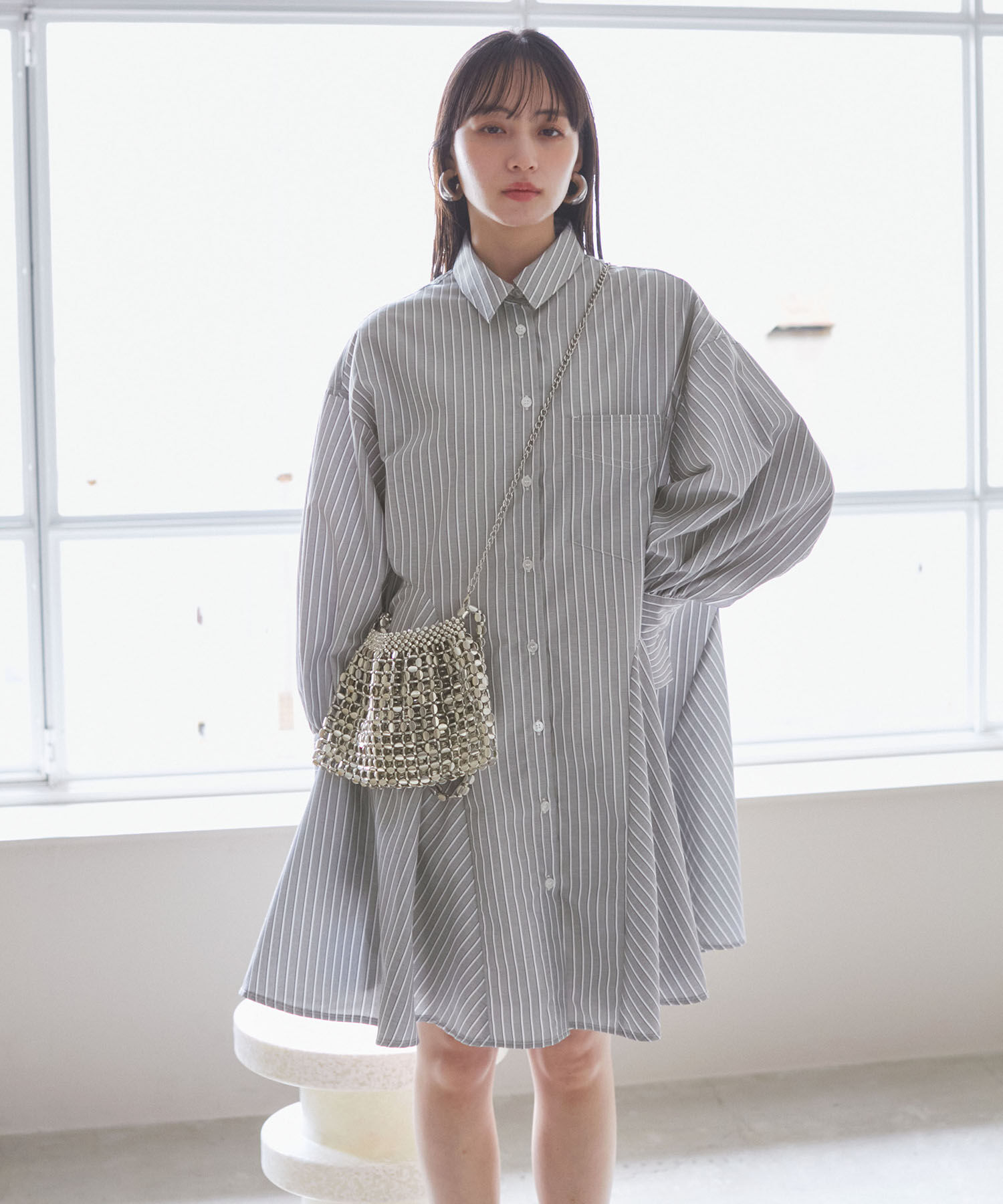 VIS「【洗える】美easyフレアシャツワンピース」|その他|