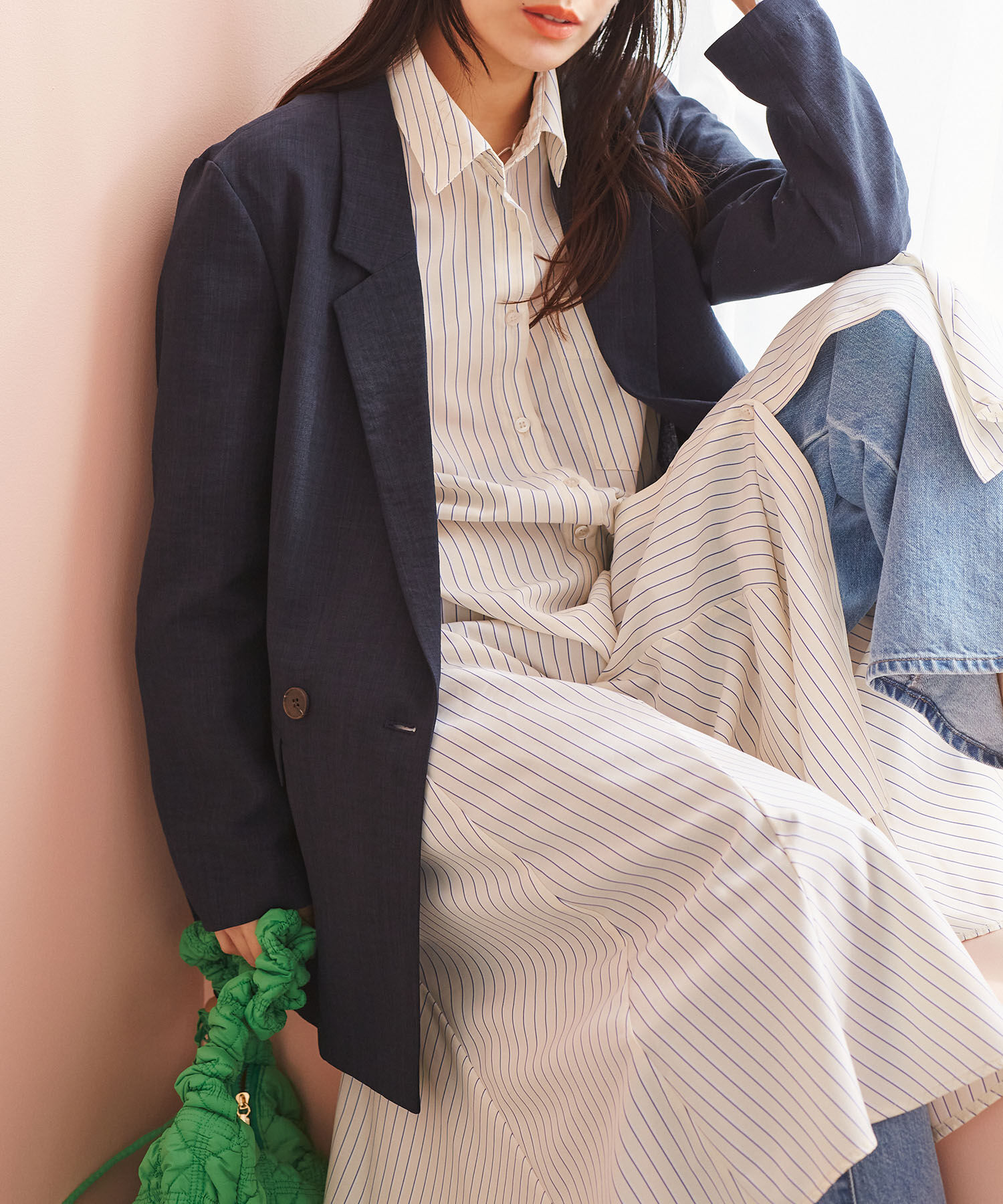 VIS「【洗える】美easyフレアシャツワンピース」|その他|