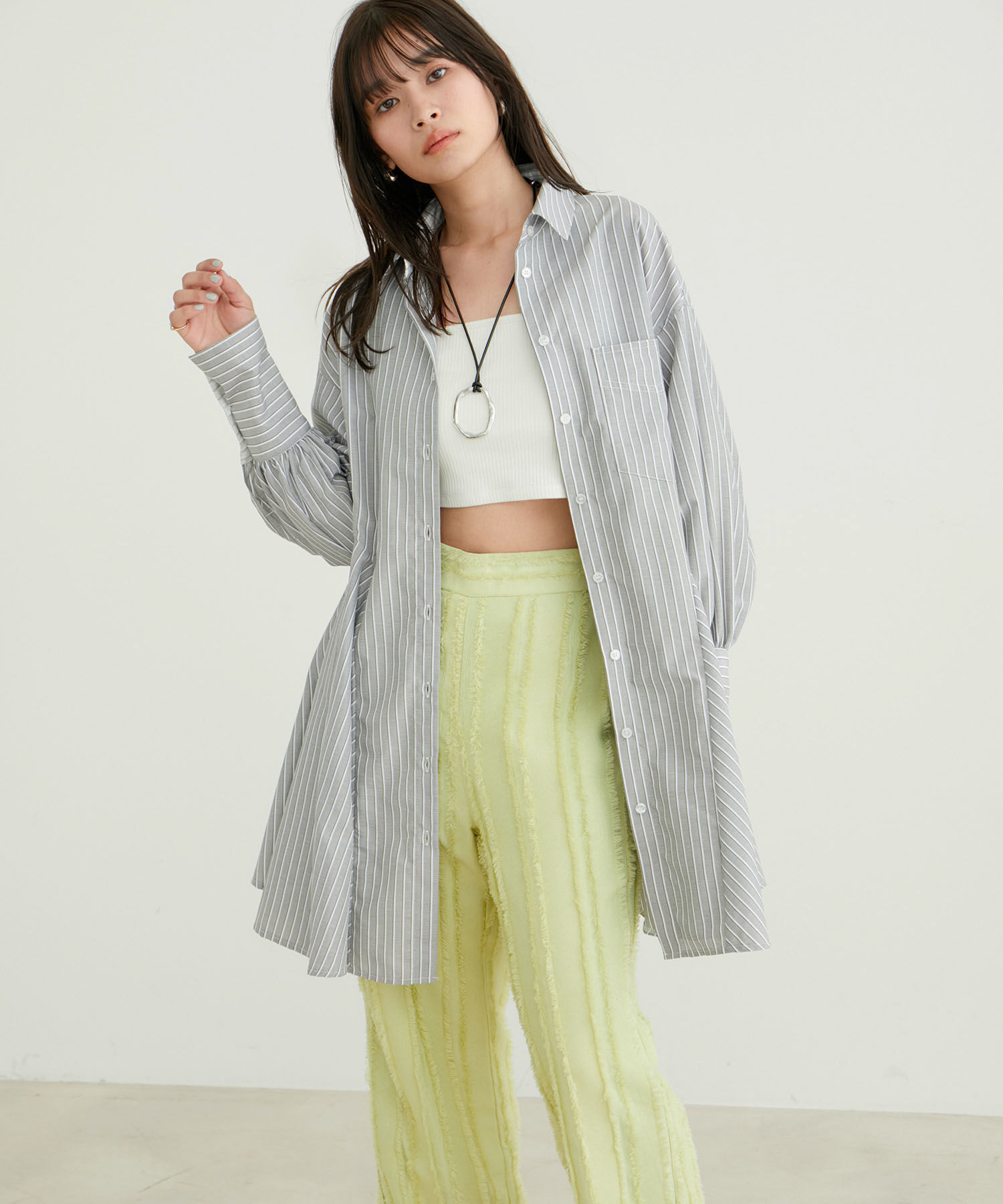 VIS「【洗える】美easyフレアシャツワンピース」|その他|