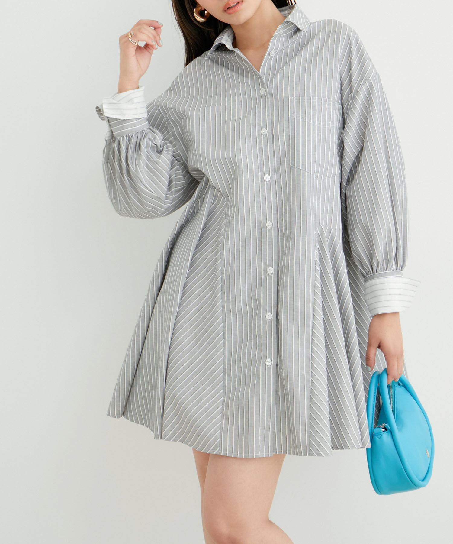 VIS「【洗える】美easyフレアシャツワンピース」|その他|