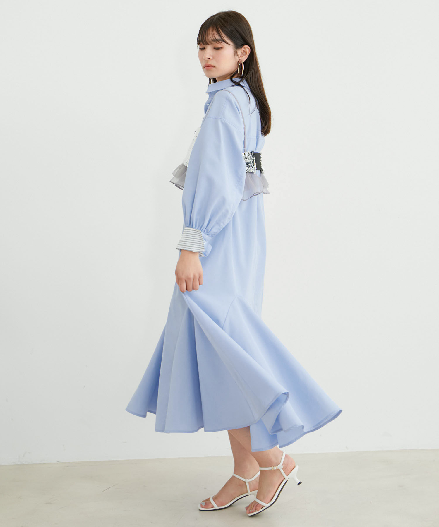 VIS「【洗える】美easyフレアシャツワンピース」|その他|