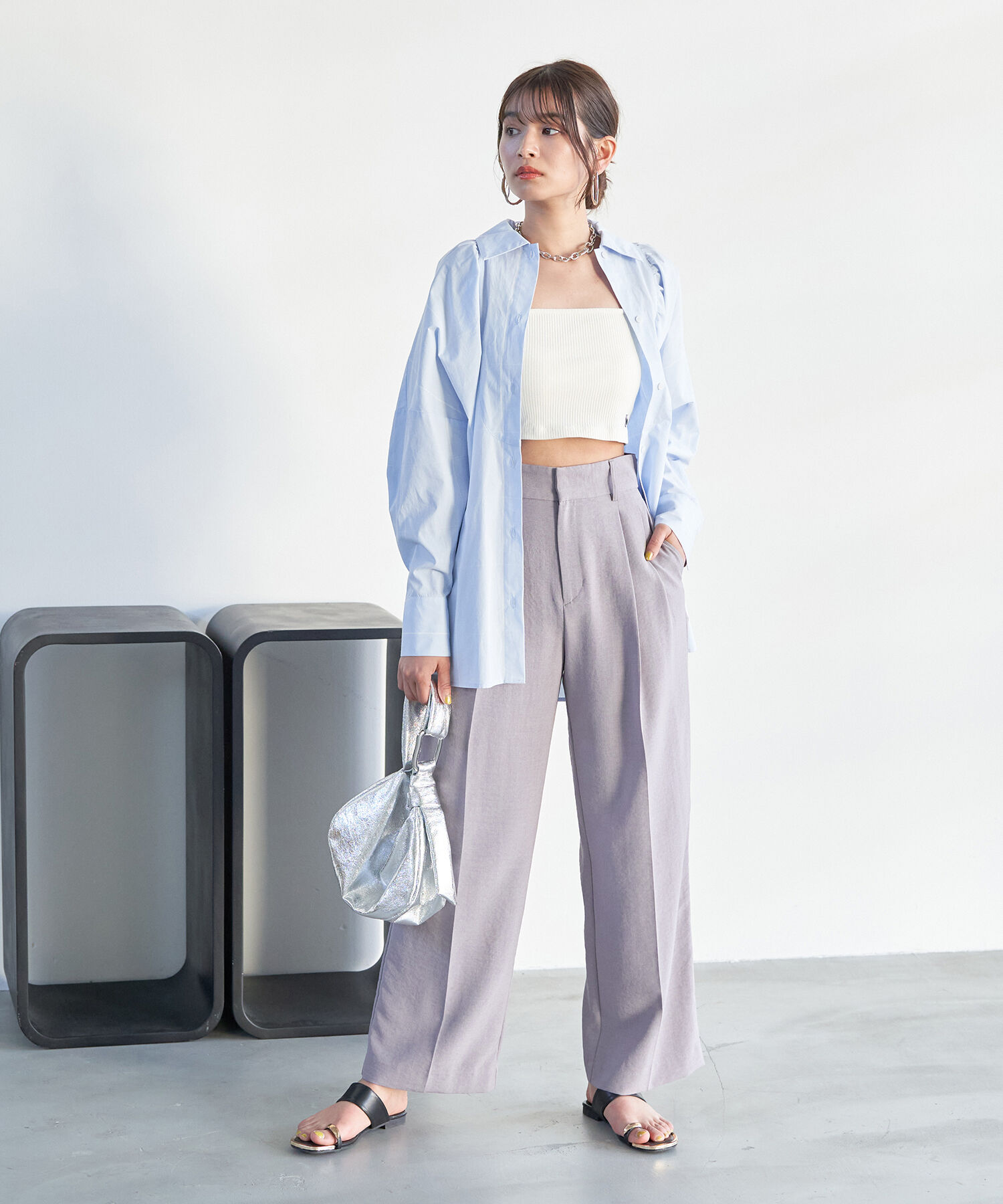 VIS「【洗える】モモンガビックシルエットシャツ」|シャツ・ブラウス|