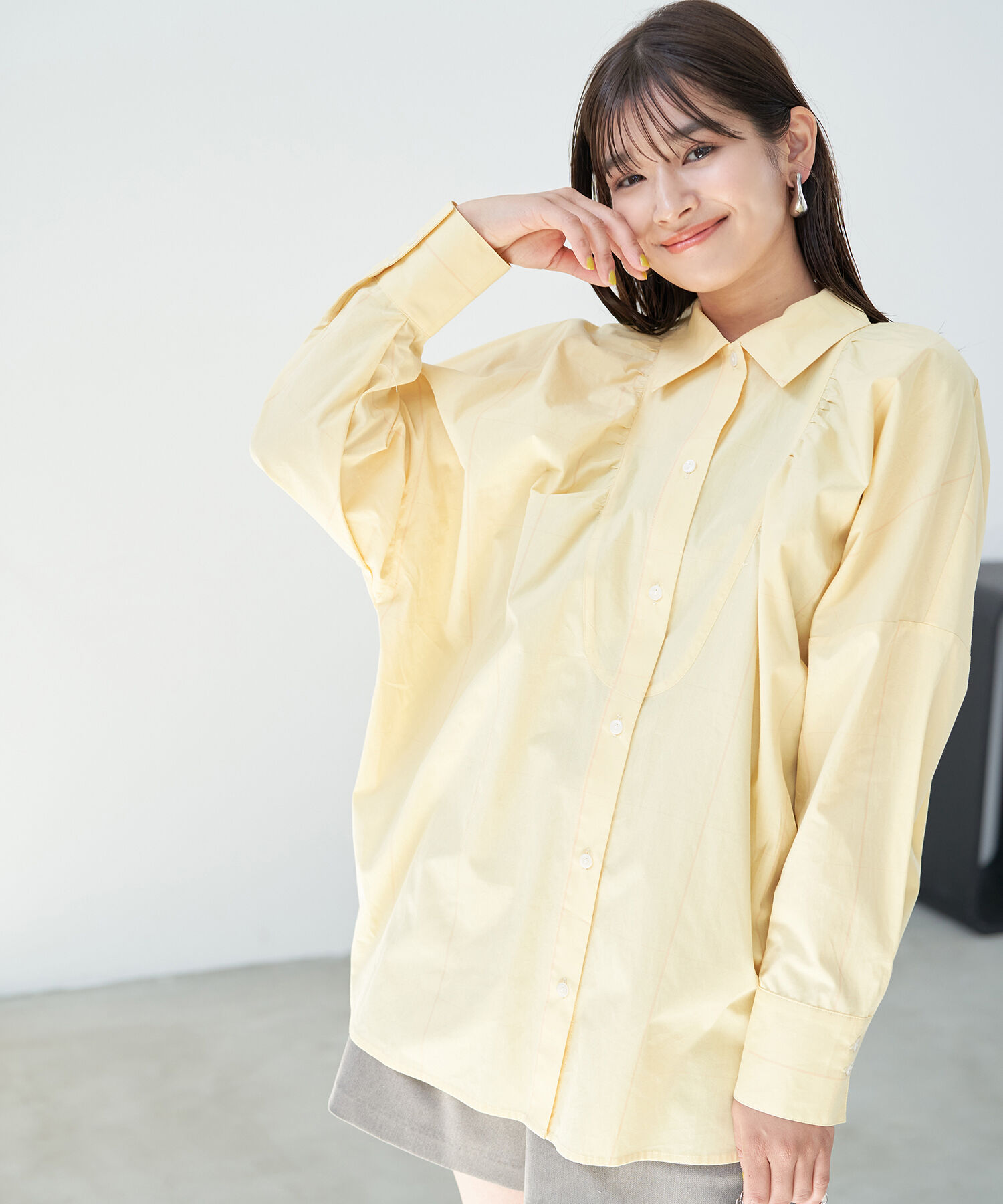 VIS「【洗える】モモンガビックシルエットシャツ」|シャツ・ブラウス|