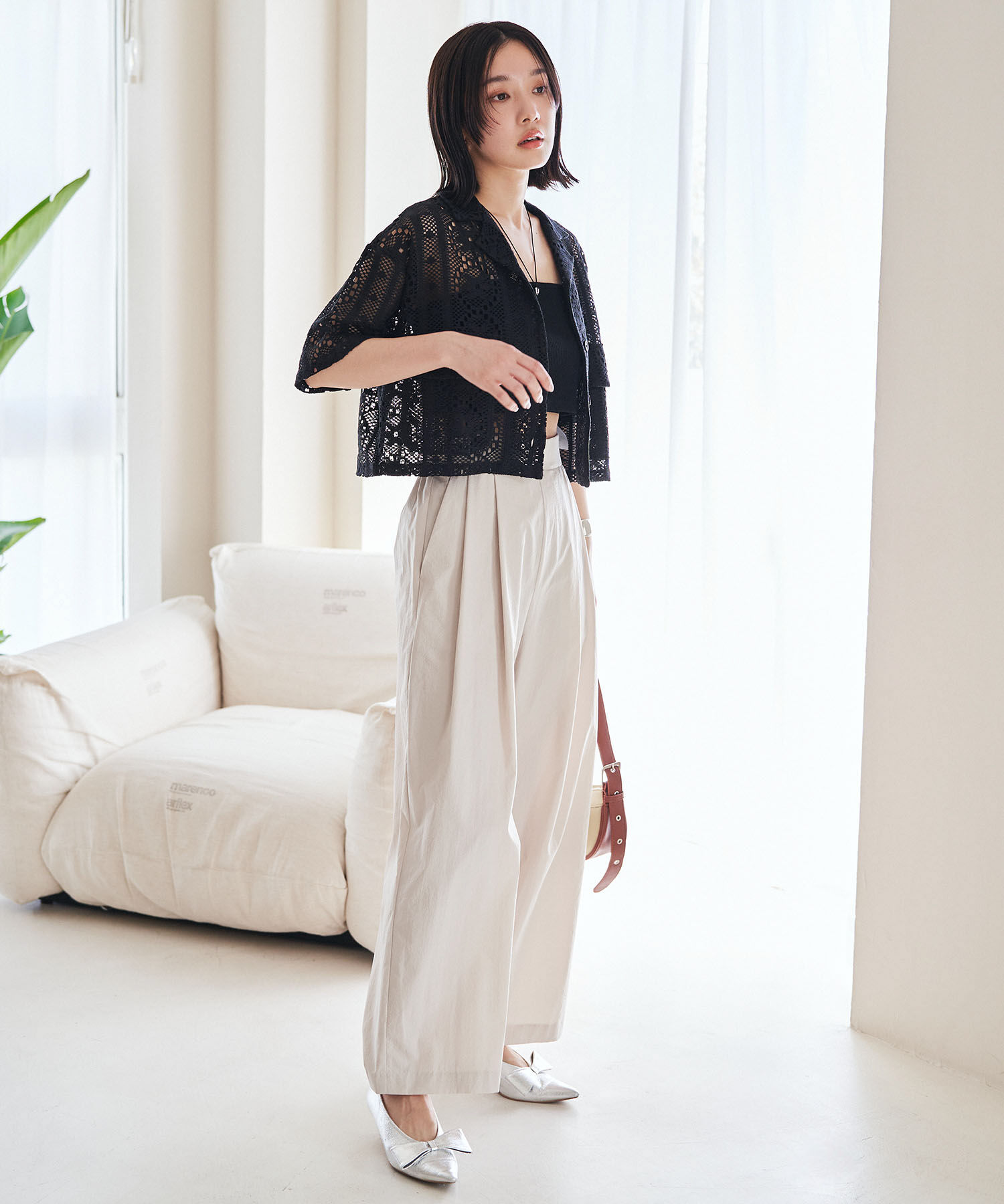 VIS「【洗える】タックギャザーパンツ」|その他|