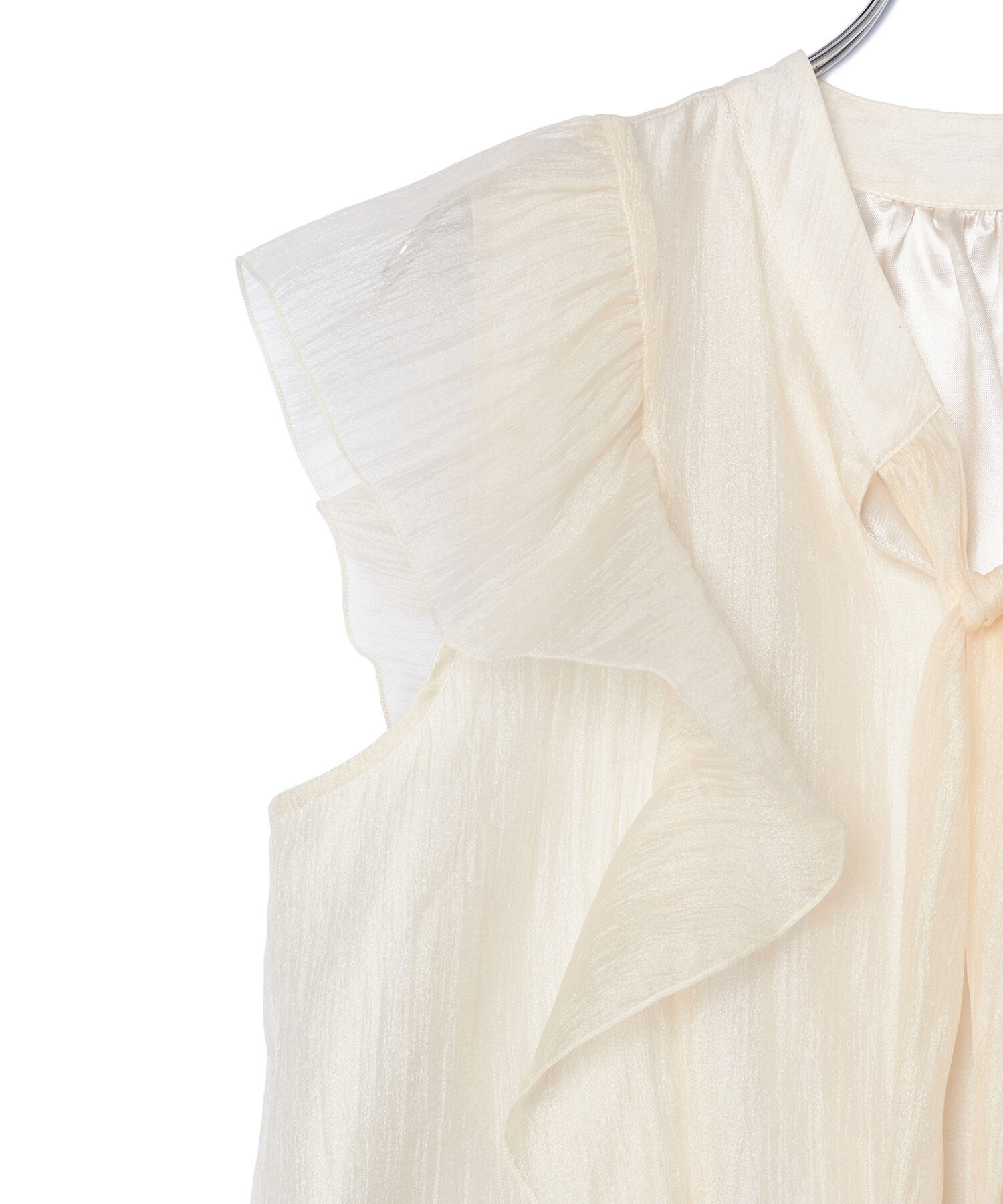 VIS「【新色追加】シャイニーボウタイフリルブラウス【前後2WAY】【洗える】」|シャツ・ブラウス|