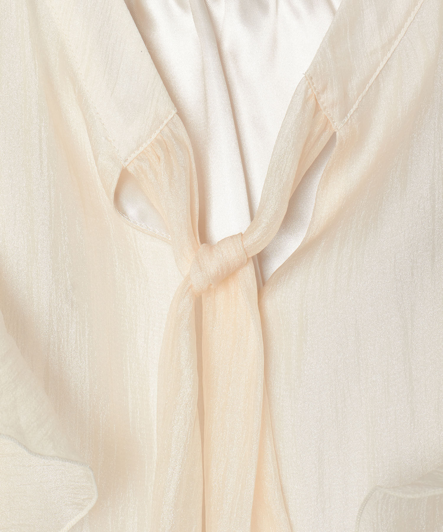 VIS「【新色追加】シャイニーボウタイフリルブラウス【前後2WAY】【洗える】」|シャツ・ブラウス|