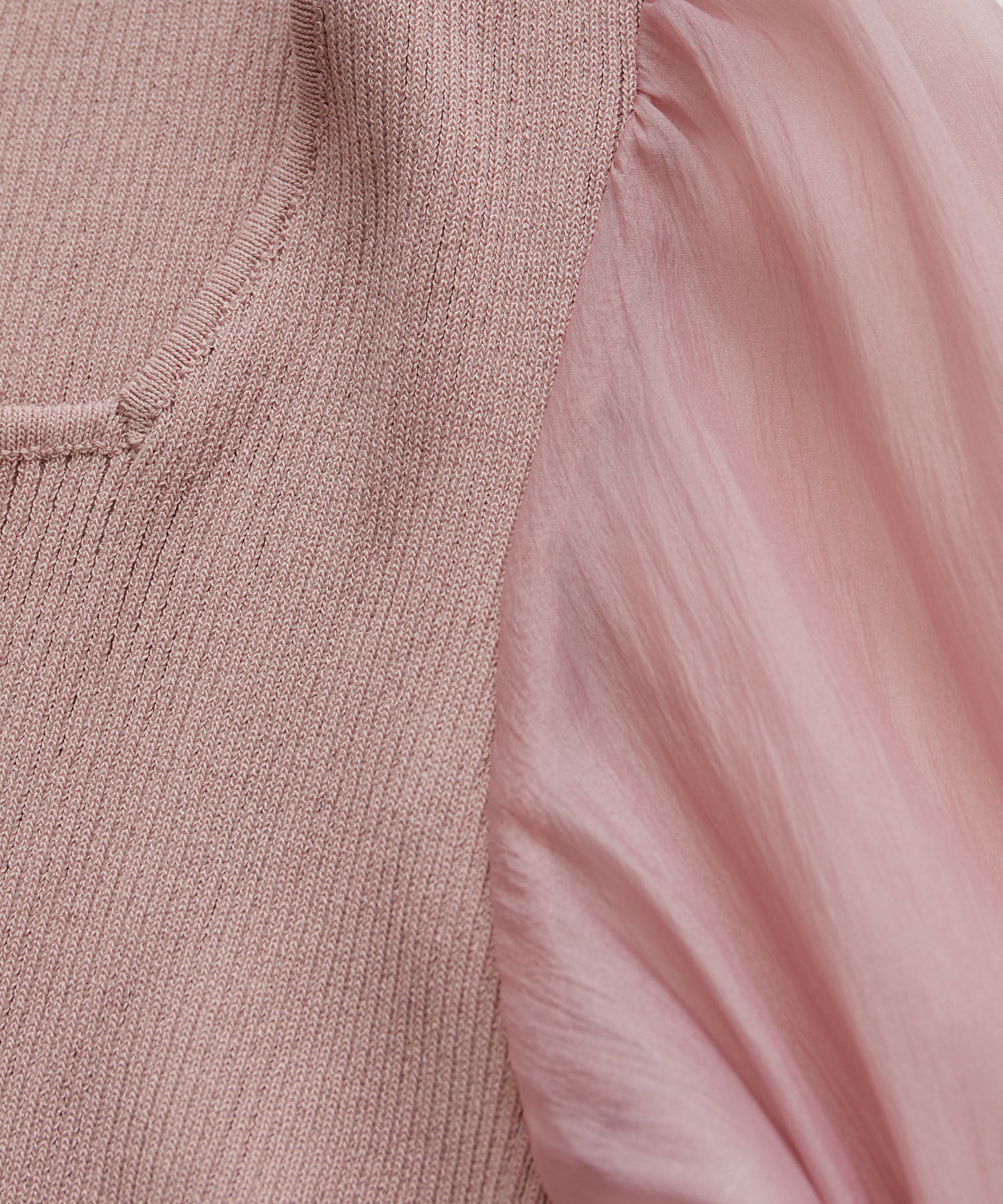 VIS「オーガンジーキャンディスリーブリブニット」|ニット・セーター|