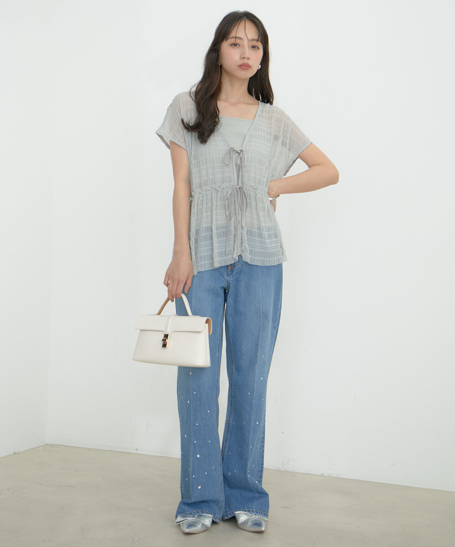 VIS「【SET】シャーリングカーデ&times;キャミアンサンブル【洗える】」|その他|