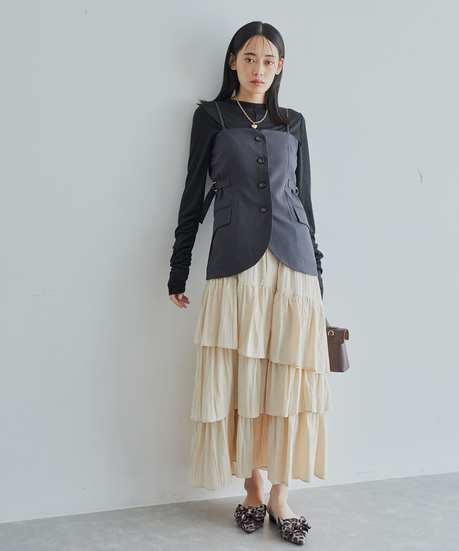 Juze「サテンリボンミュール」|サンダル|