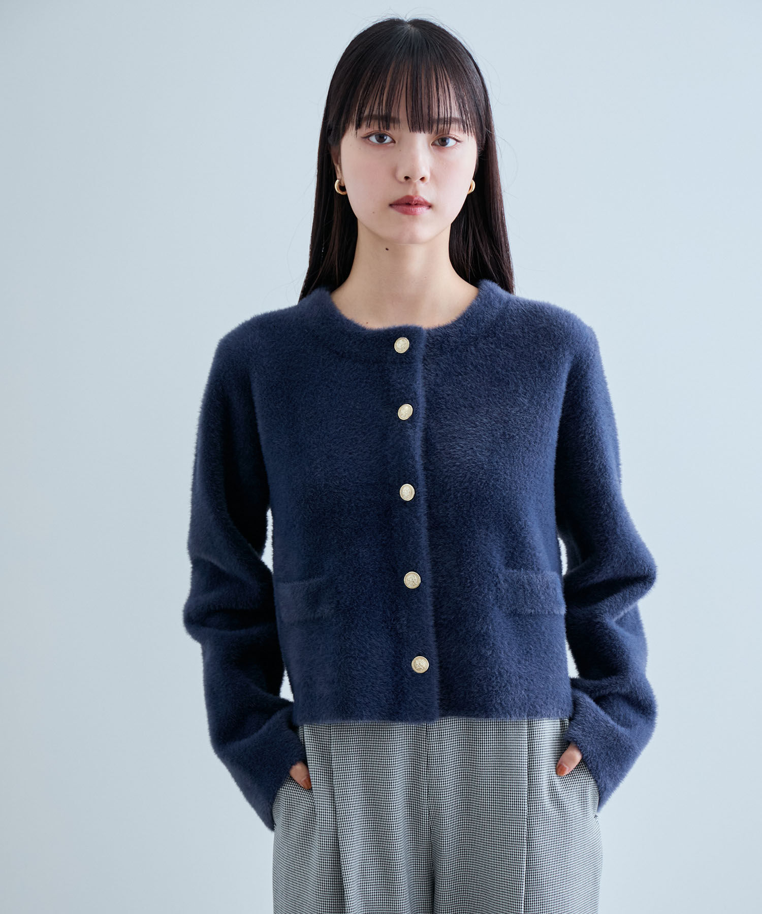 VIS「ラビットタッチメタルボタンカーディガン」|カーディガン|