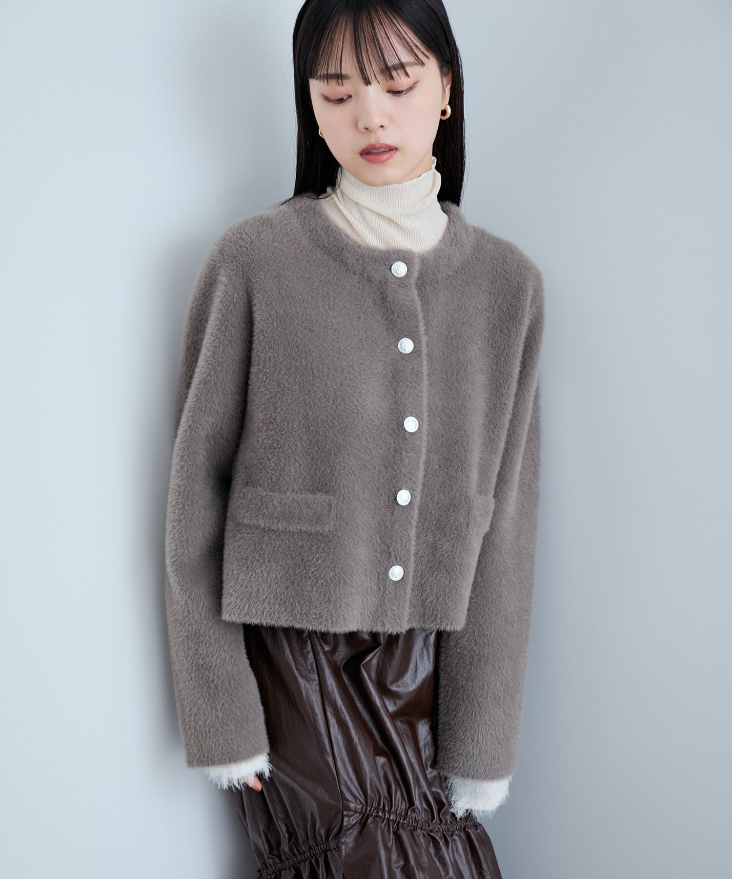 VIS「ラビットタッチメタルボタンカーディガン」|カーディガン|