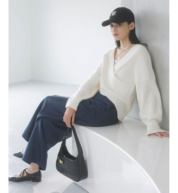 VIS「ふんわりカシュクールニットプルオーバー」|ニット・セーター|
