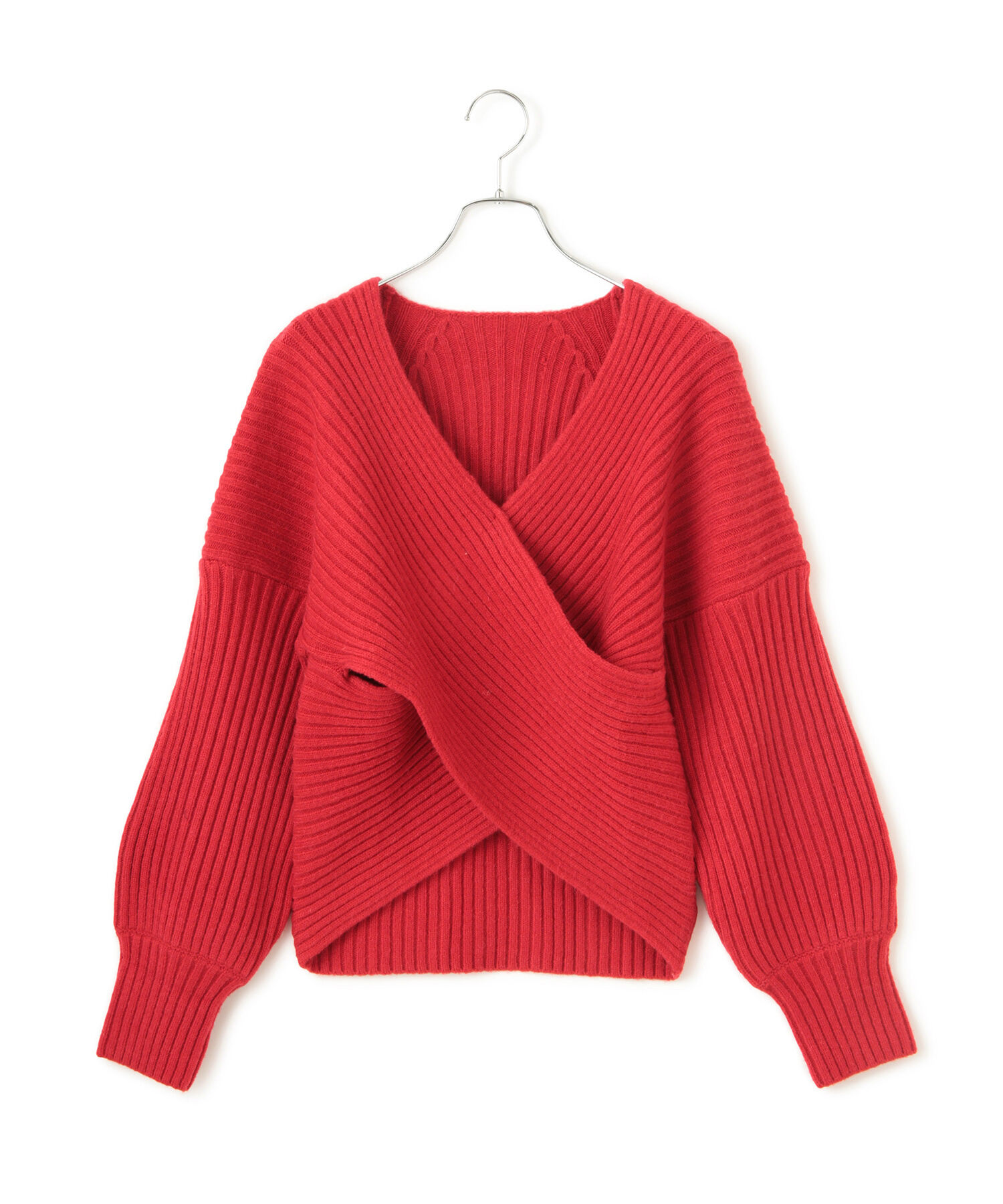 VIS「ふんわりカシュクールニットプルオーバー」|ニット・セーター|