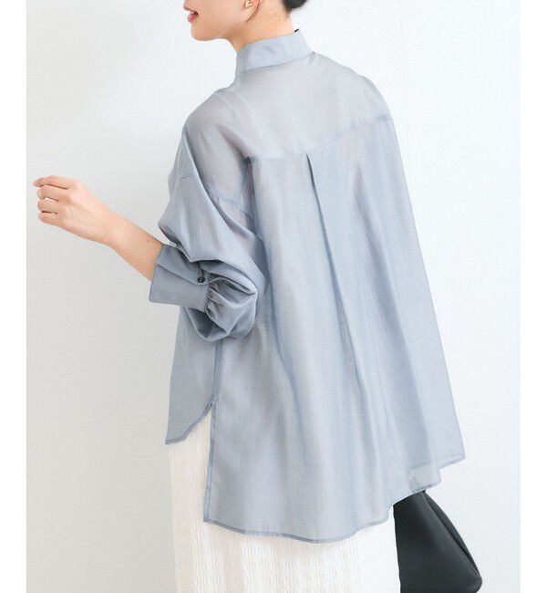 VIS「【洗える】アソートシアーシャツ(フラワー刺繍&無地）」|シャツ・ブラウス|