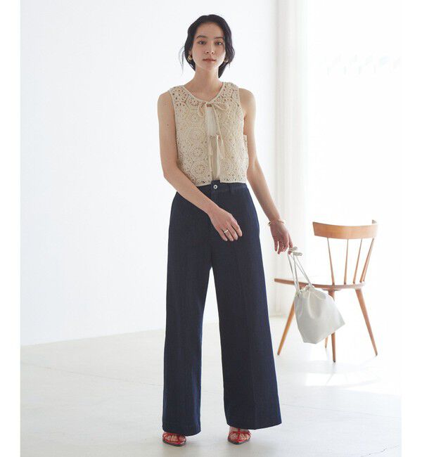 VIS「グリッターワイドデニムパンツ」|デニム|