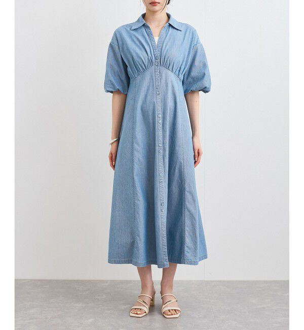 VIS「バルーンスリーブデニムワンピース」|ワンピース|
