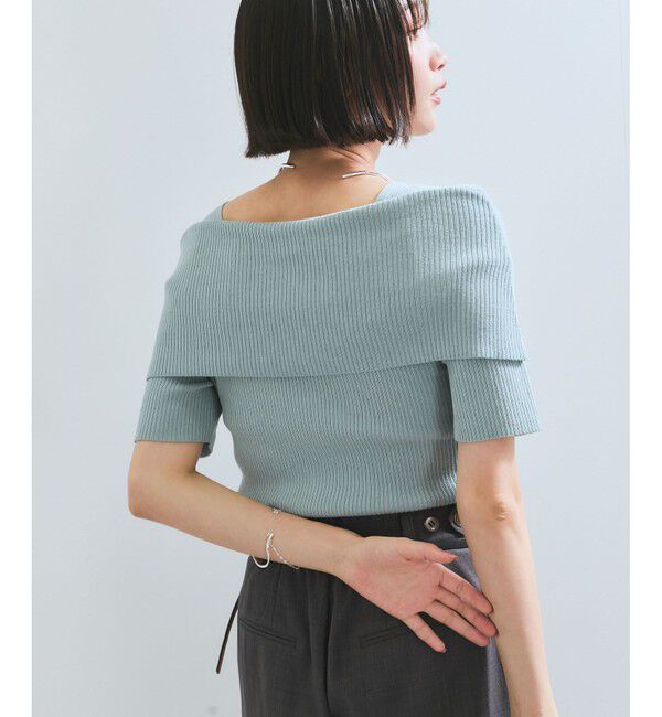 VIS「【アンチピリング/UVケア/洗える】オフショルハーフスリーブニット」|ニット・セーター|