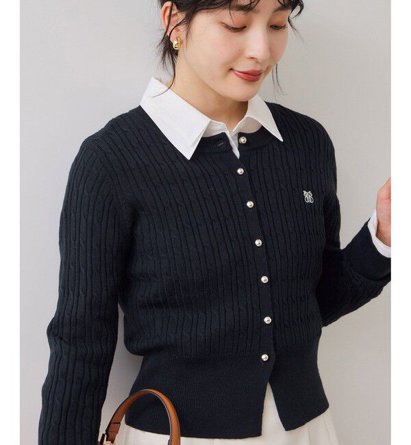 VIS「 ケーブルコンパクトカーディガン」|カーディガン|