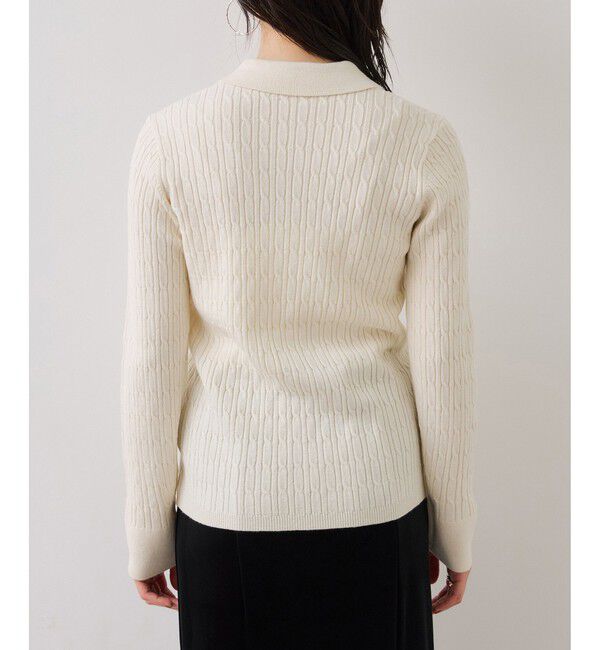 VIS「ポロ衿ケーブルカーディガン」|カーディガン|