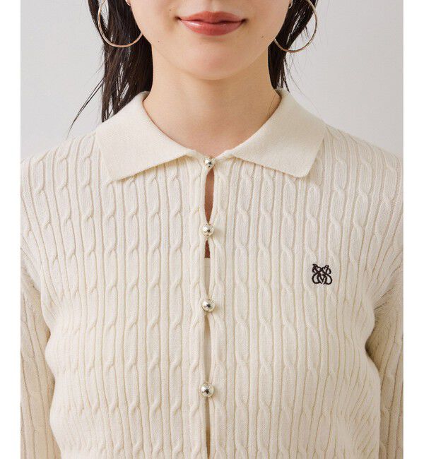 VIS「ポロ衿ケーブルカーディガン」|カーディガン|