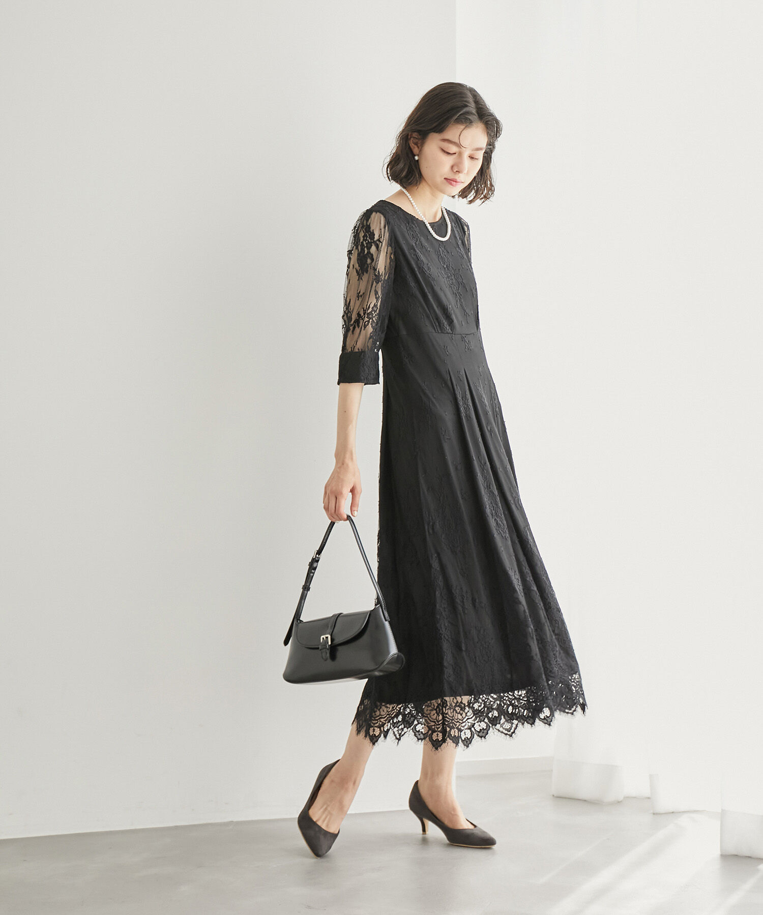 Rope&rsquo;Picnic「【Mon E&rsquo;toile/モンエトワール】結婚式にも/レースタックDRESS」|ドレス|