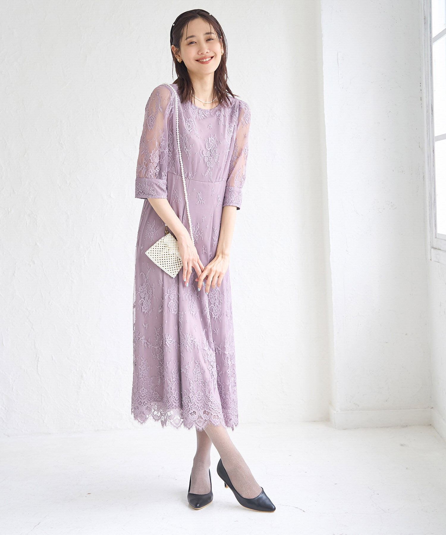 Rope&rsquo;Picnic「【Mon E&rsquo;toile/モンエトワール】結婚式にも/レースタックDRESS」|ドレス|