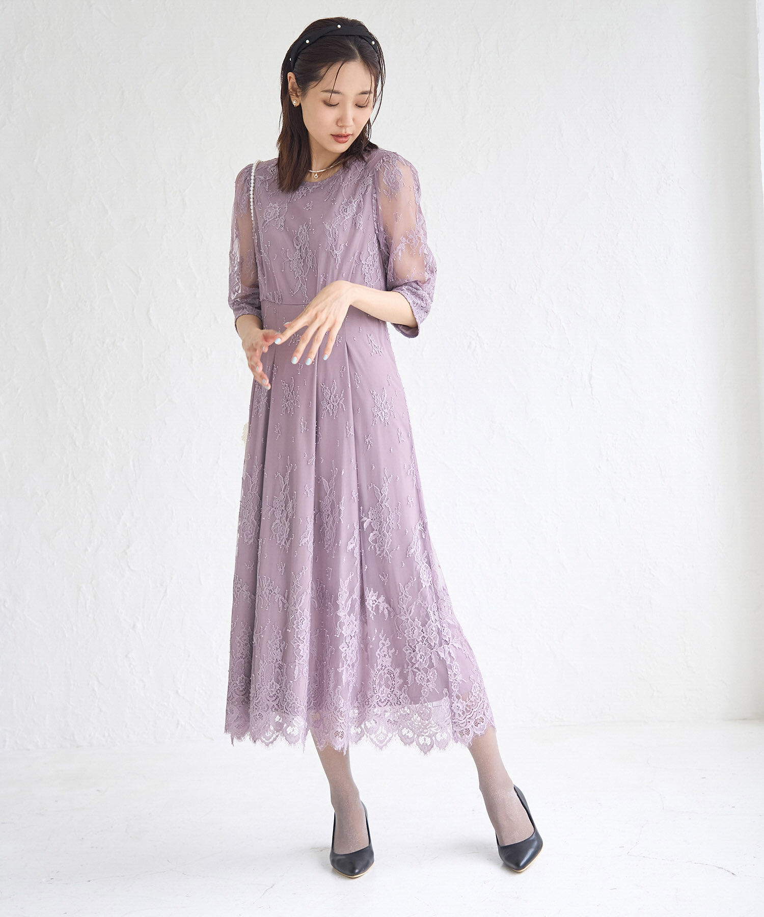 Rope&rsquo;Picnic「【Mon E&rsquo;toile/モンエトワール】結婚式にも/レースタックDRESS」|ドレス|